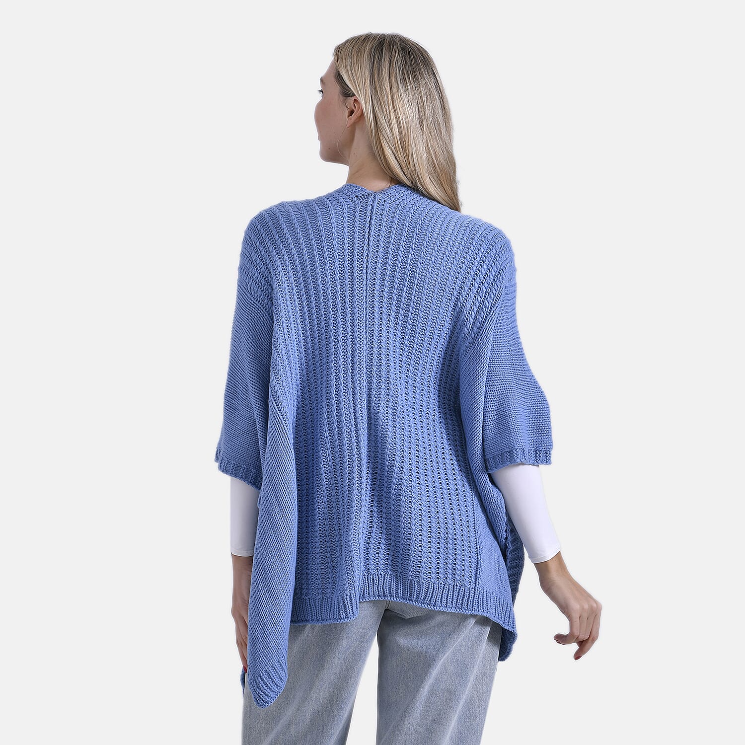 - Maisi 100% Acrylic Relax Fit Cardigan (One Size - 8 To 26) - Light Blue