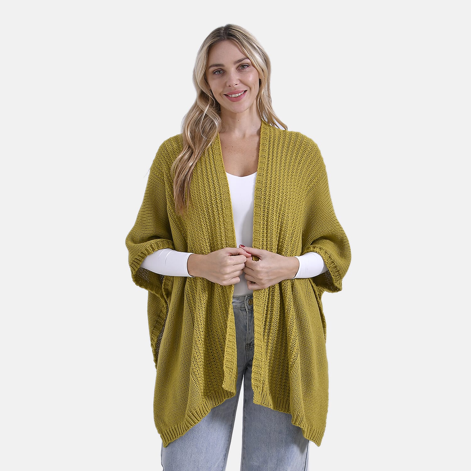 - Maisi 100% Acrylic Relax Fit Cardigan (One Size - 8 to 26) - Olive