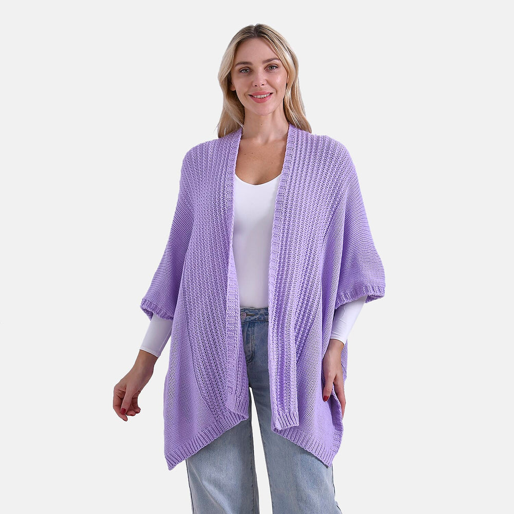 - Maisi 100% Acrylic Relax Fit Cardigan (One Size - 8 to 26) - Purple