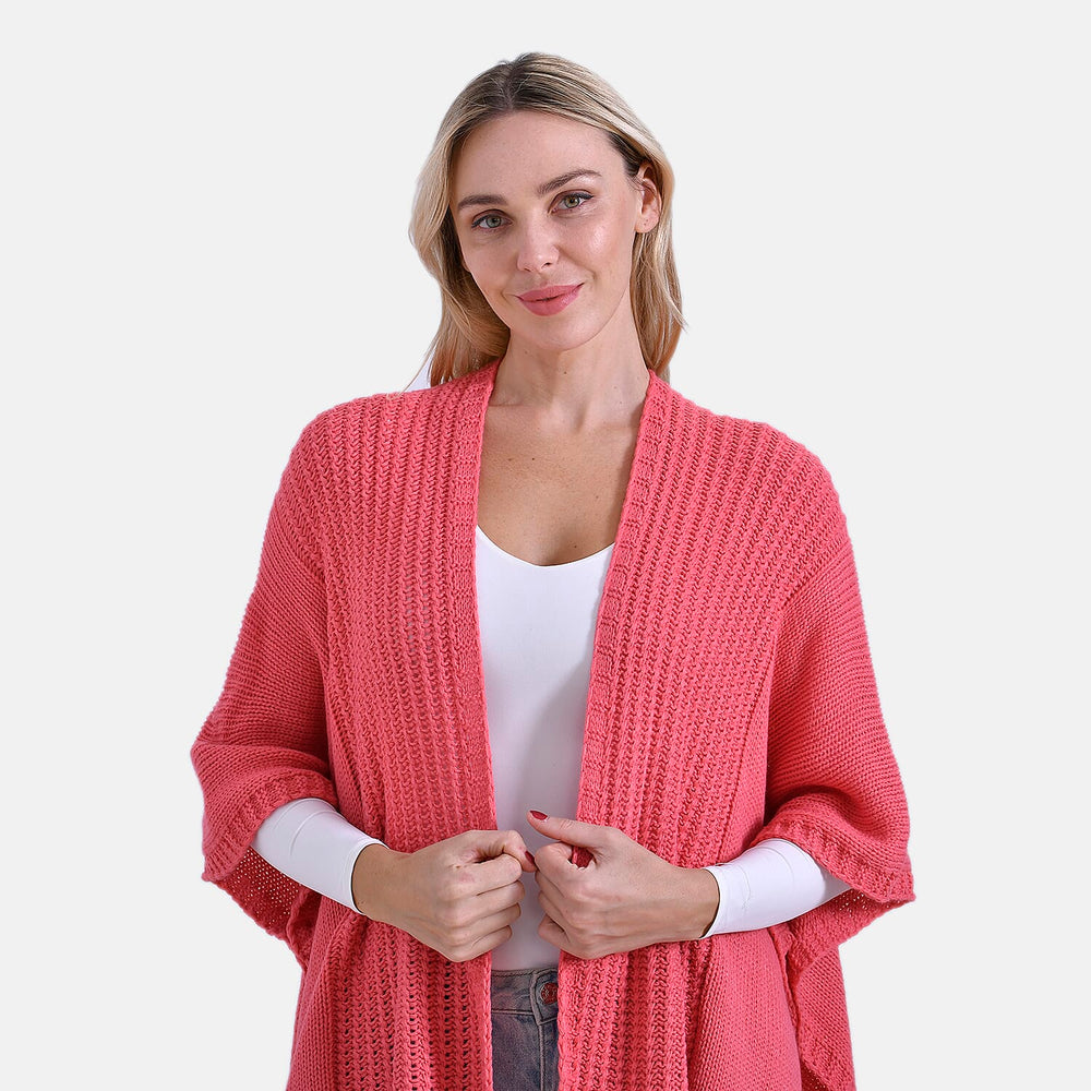 - Maisi 100% Acrylic Relax Fit Cardigan (One Size - 8 to 26) - Red