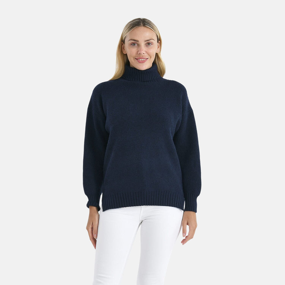 Super Sumptuous - Maisi Super Soft Roll Neck Jumper (Size - 8 to 16) - Navy