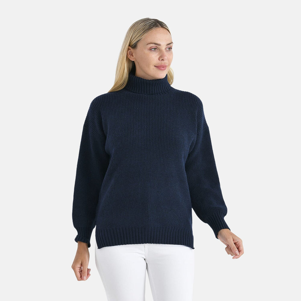 Super Sumptuous - Maisi Super Soft Roll Neck Jumper (Size - 8 to 16) - Navy