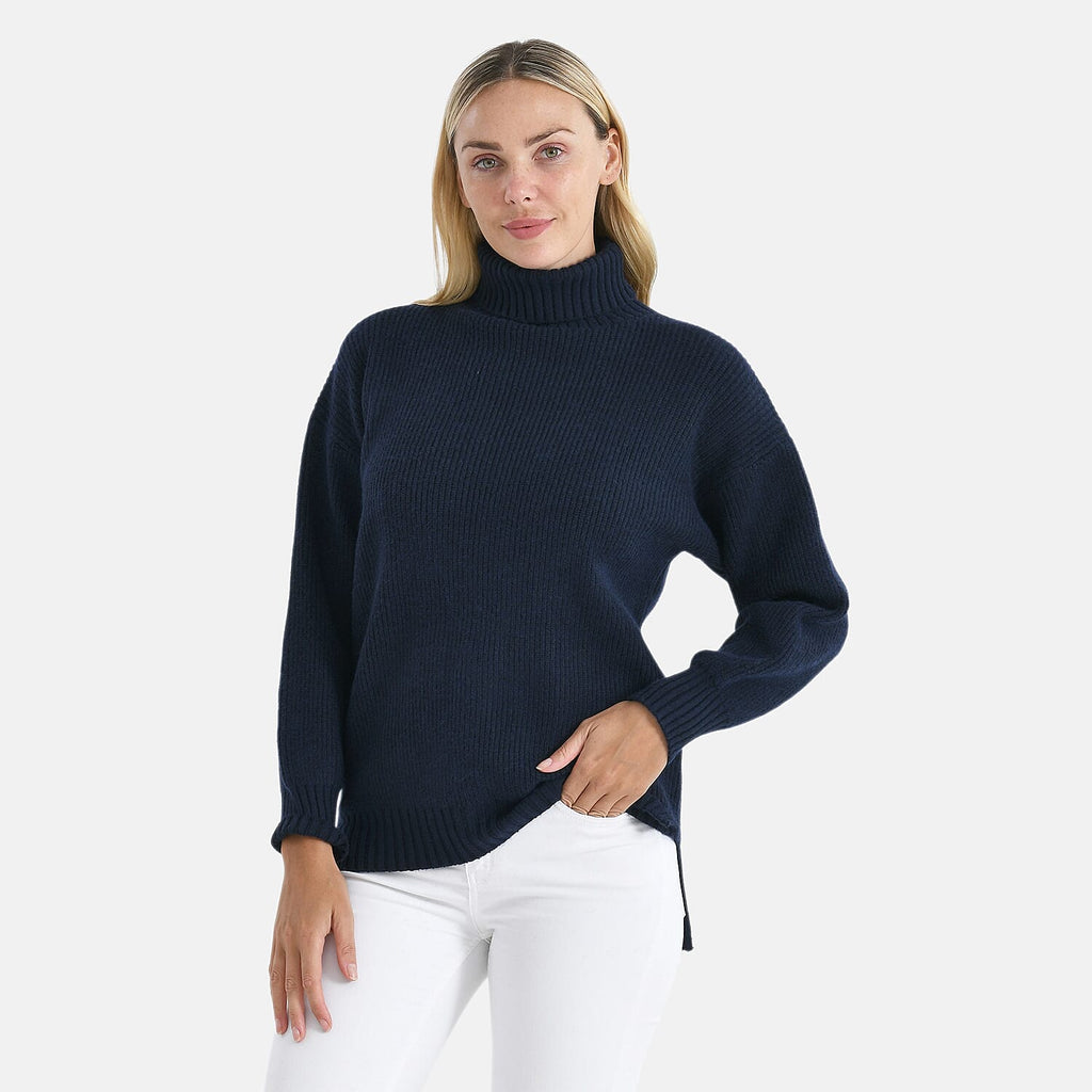 Super Sumptuous - Maisi Super Soft Roll Neck Jumper (Size - 8 to 16) - Navy