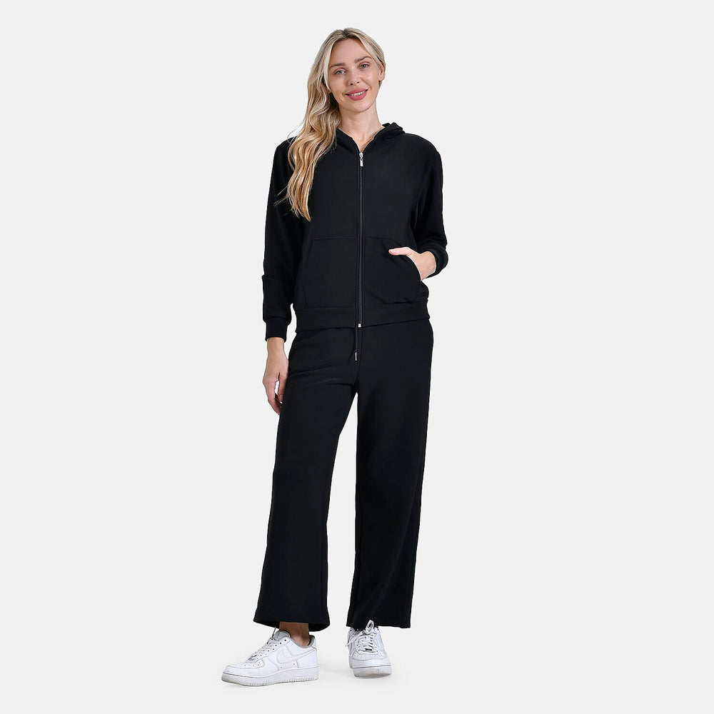- Maisi Casual Wide Leg Trousers (Size XL) - Black