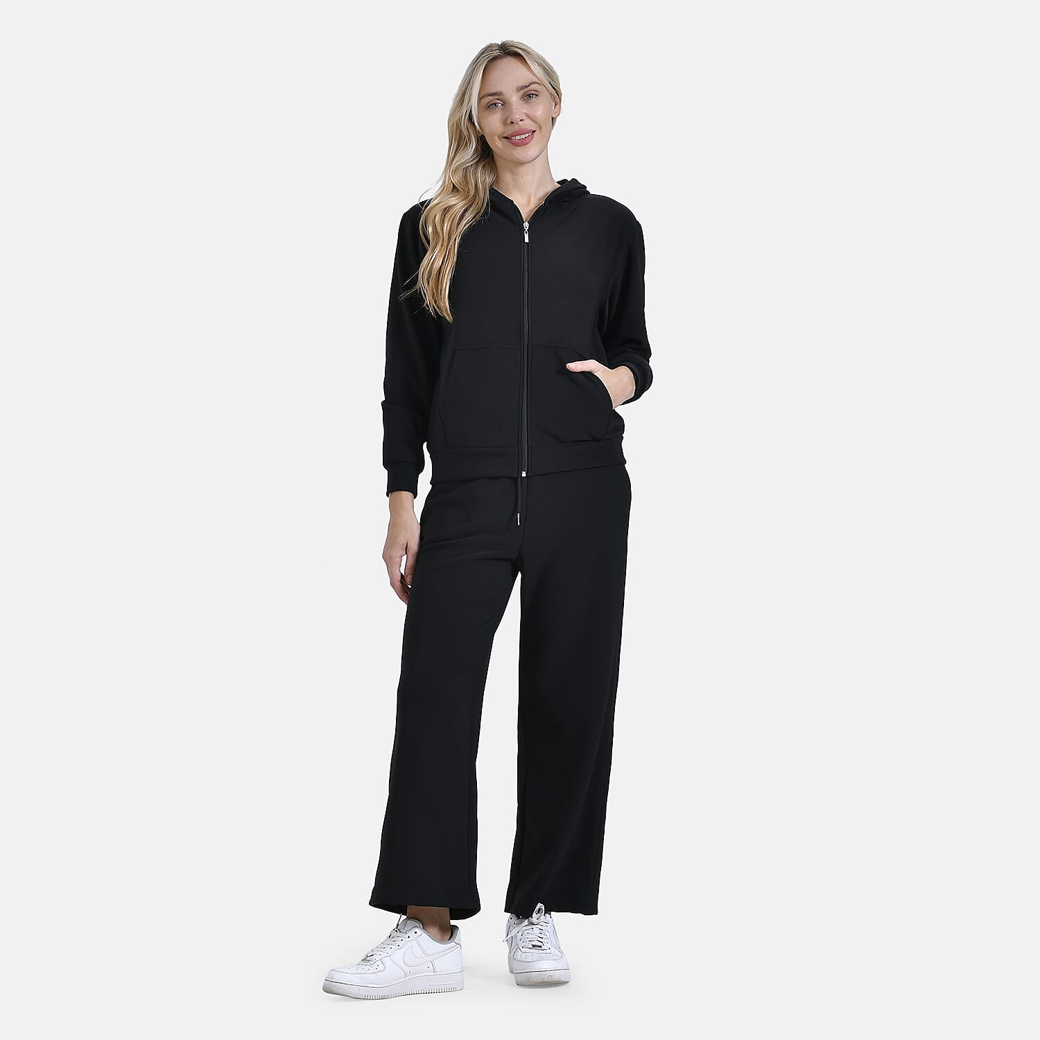 - Maisi Casual Wide Leg Trousers (Size XL) - Black