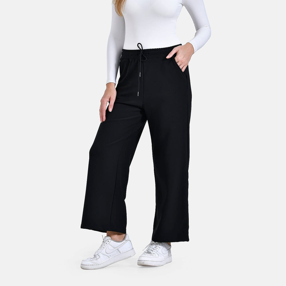 - Maisi Casual Wide Leg Trousers (Size XL) - Black