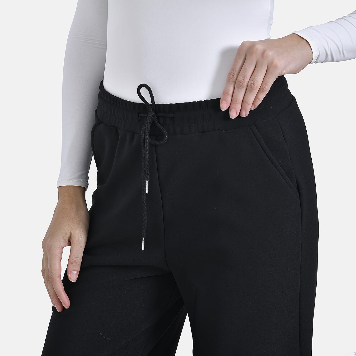 - Maisi Casual Wide Leg Trousers (Size XL) - Black