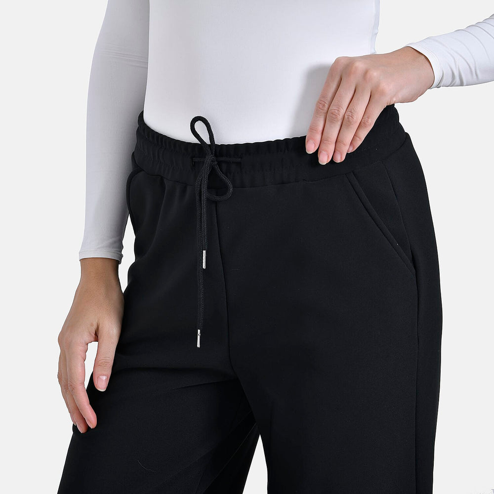 & Maisi Causal Wide Leg Trouser (Size 8 to 10) - Black