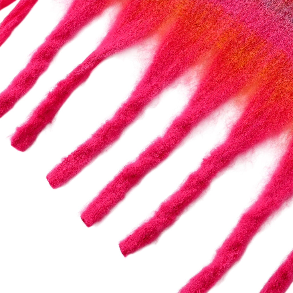 - Maisi Multicoloured Layer Pattern Tassel Scarf (190 x 40 cm) - Pink