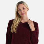 & maisi Women’s Chenille Knit Jumper with Round Neck, Long Sleeves & Stretch