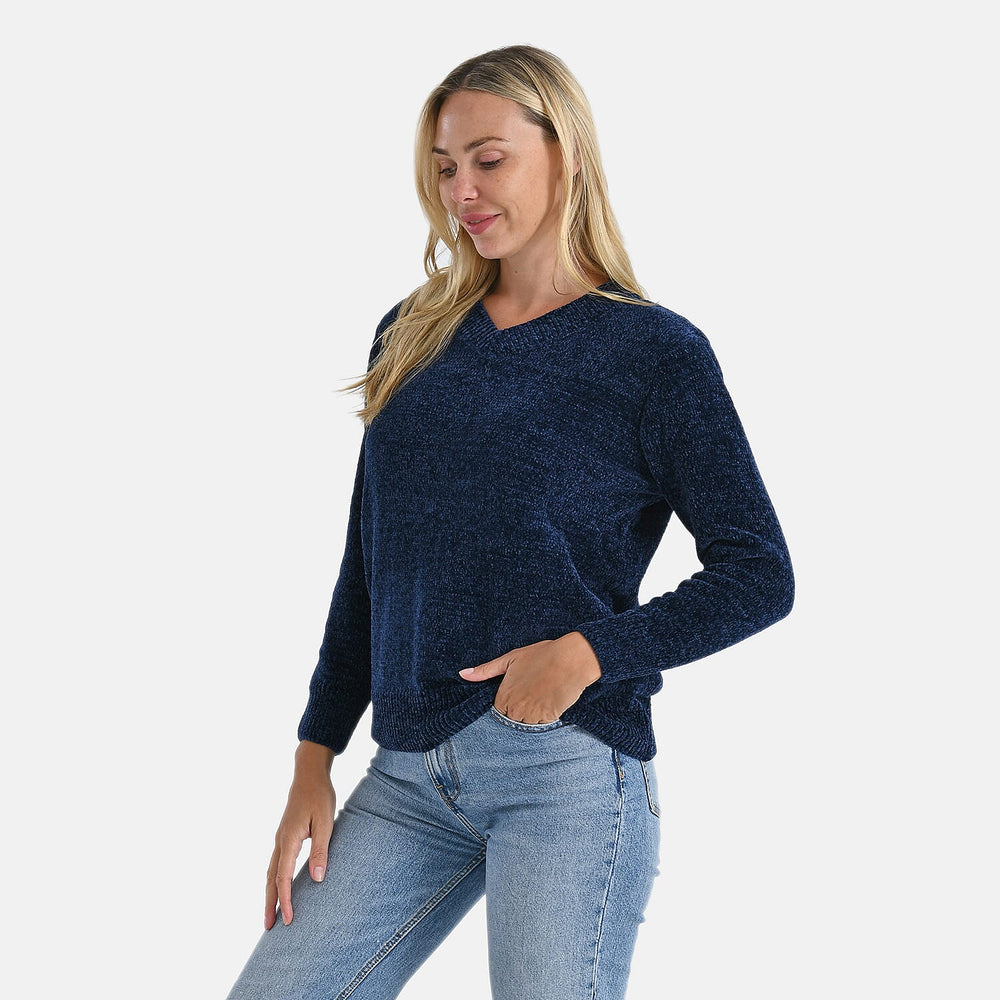 - Maisi Chenille Patterned Jumper (Size - S-M) - Navy