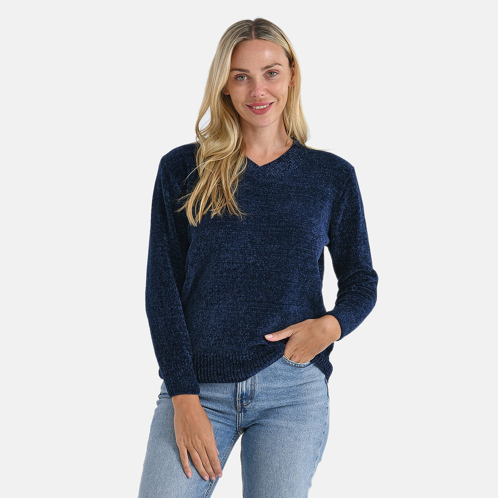 - Maisi Chenille Patterned Jumper (Size - S-M) - Navy