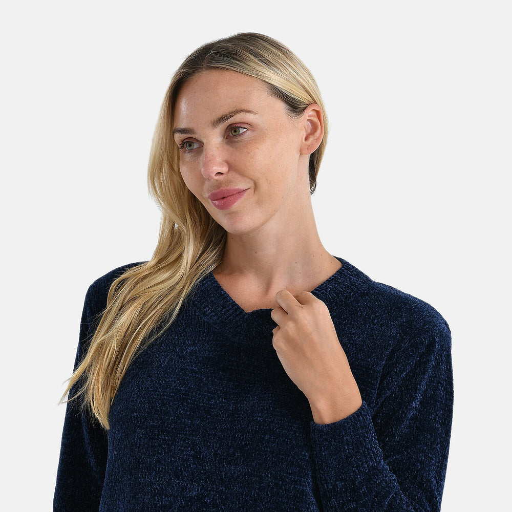 - Maisi Chenille Patterned Jumper (Size - S-M) - Navy