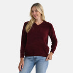 & maisi Women’s Chenille Knit Jumper with Round Neck, Long Sleeves & Stretch