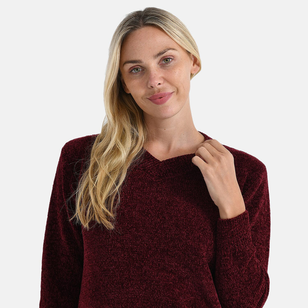& maisi Women’s Chenille Knit Jumper with Round Neck, Long Sleeves & Stretch
