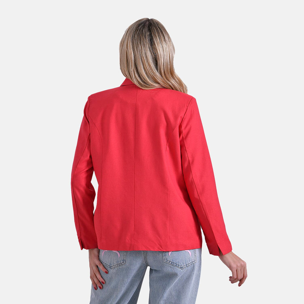 & Maisi Patterned Blazer (Size - Large) - Orange & Orange