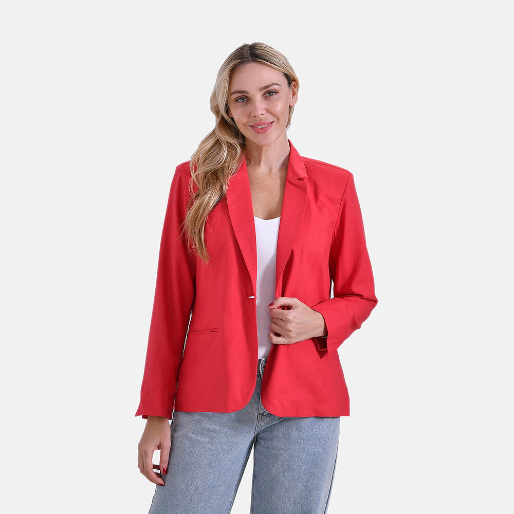 & Maisi Patterned Blazer (Size - Large) - Orange & Orange