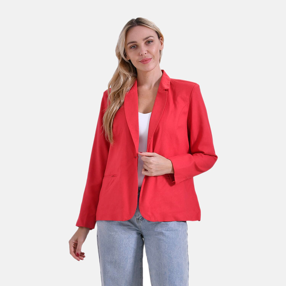 - Maisi Classic Linen Blend Blazer (Size M) - Orange