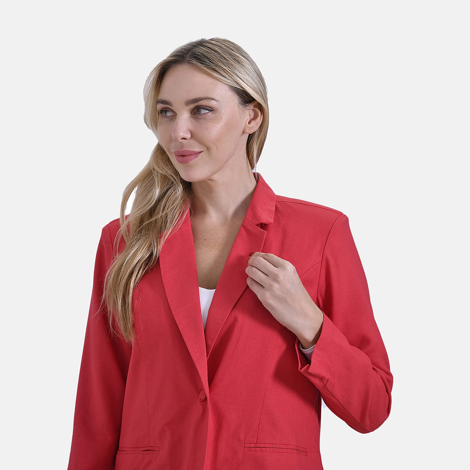 - Maisi Classic Linen Blend Blazer (Size M) - Orange