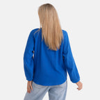 - Maisi 100% Cotton Tie-Neck Top (Size 8 to 10) - Blue