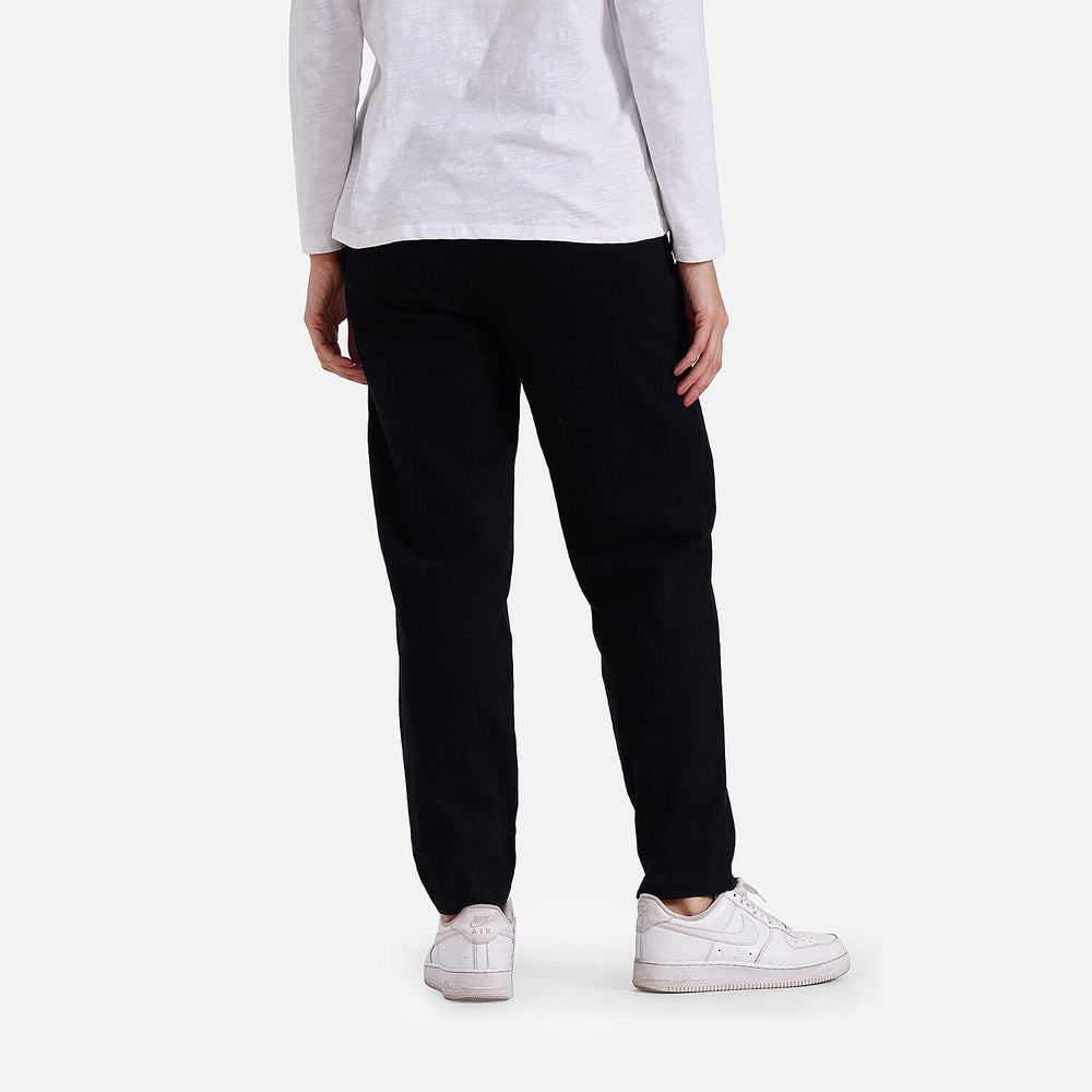 - Maisi 100% Cotton Capri Trousers (Size M) - Black