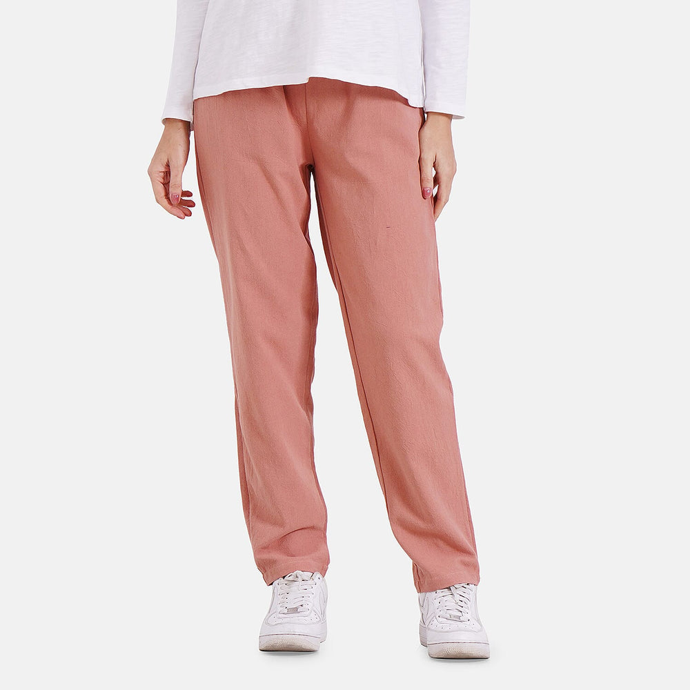 - Maisi 100% Cotton Capri Trousers (Size L) - Pink