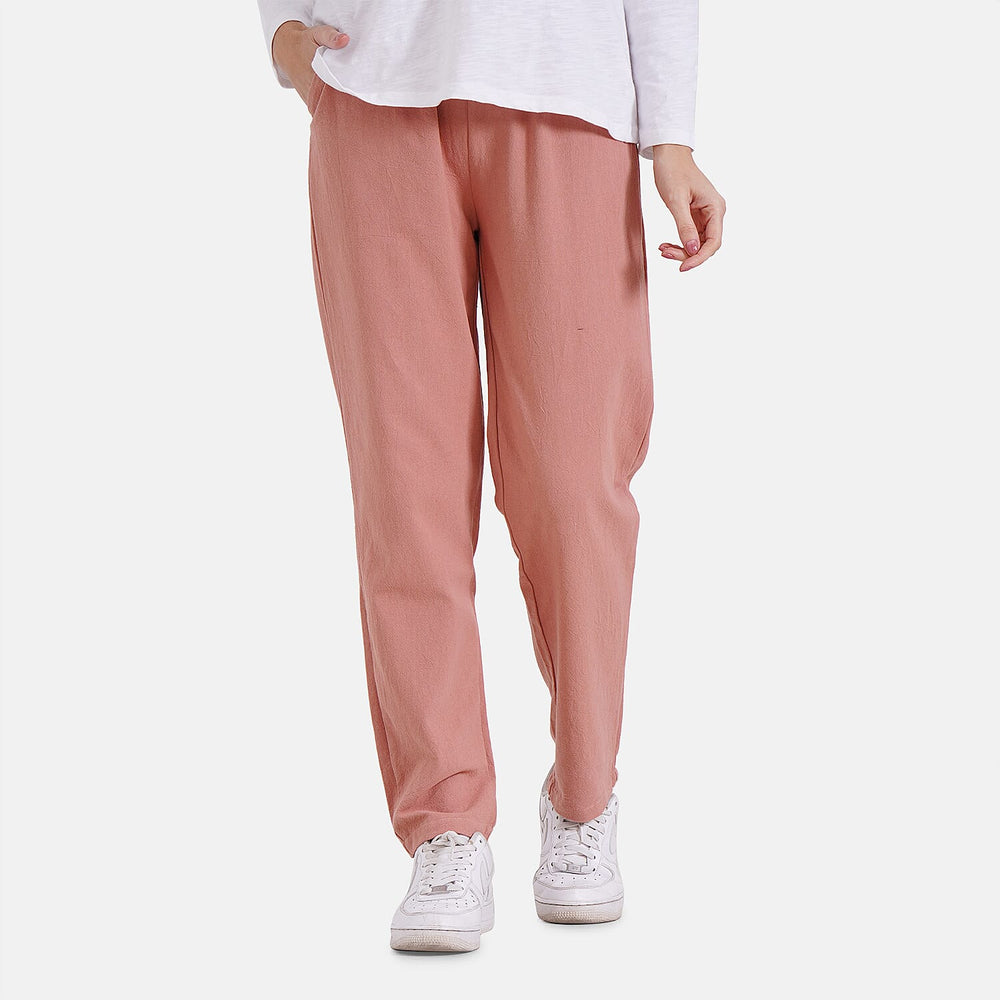 - Maisi 100% Cotton Capri Trousers (Size L) - Pink