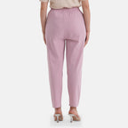 - Maisi 100% Cotton Elasticated Waist Capri Trousers (Size L) - Pink