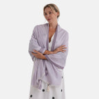 - Maisi Printed Cotton Lightweight Summer Scarf (190 x 70cm) - Beige