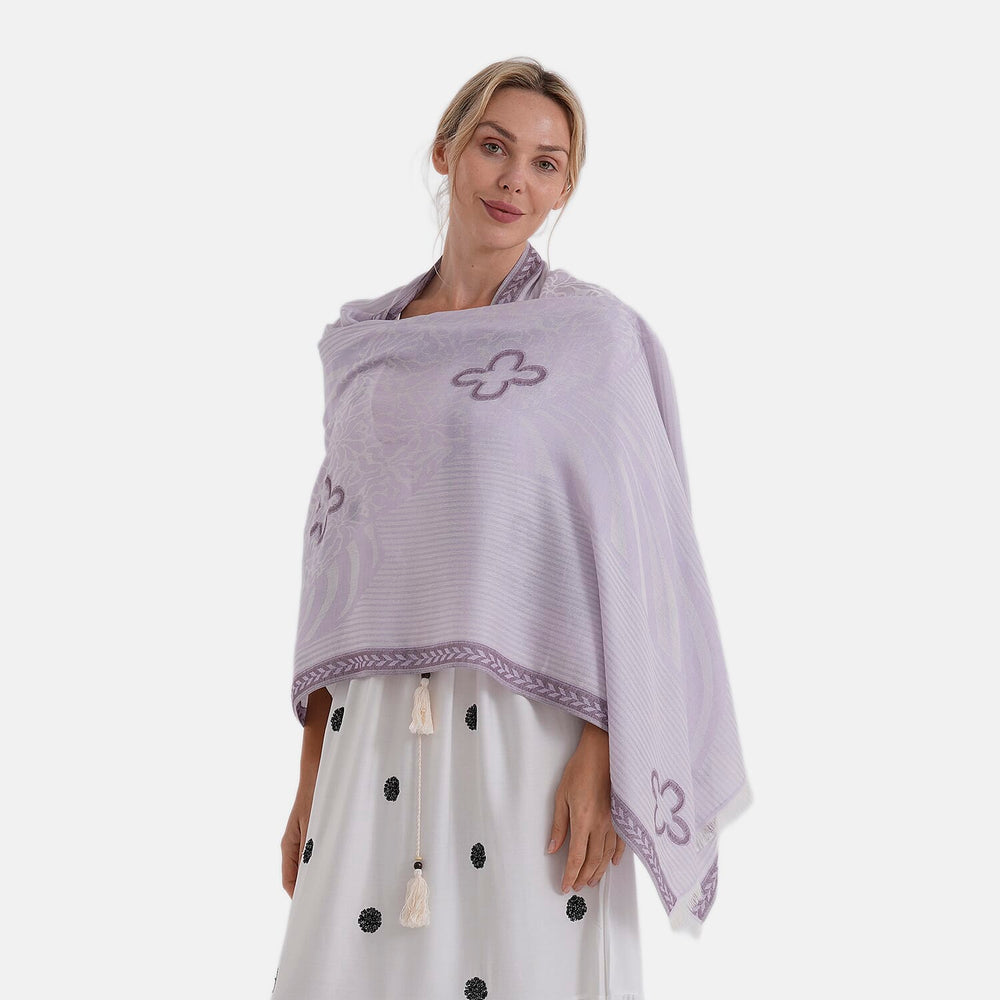 - Maisi Printed Cotton Lightweight Summer Scarf (190 x 70cm) - Beige