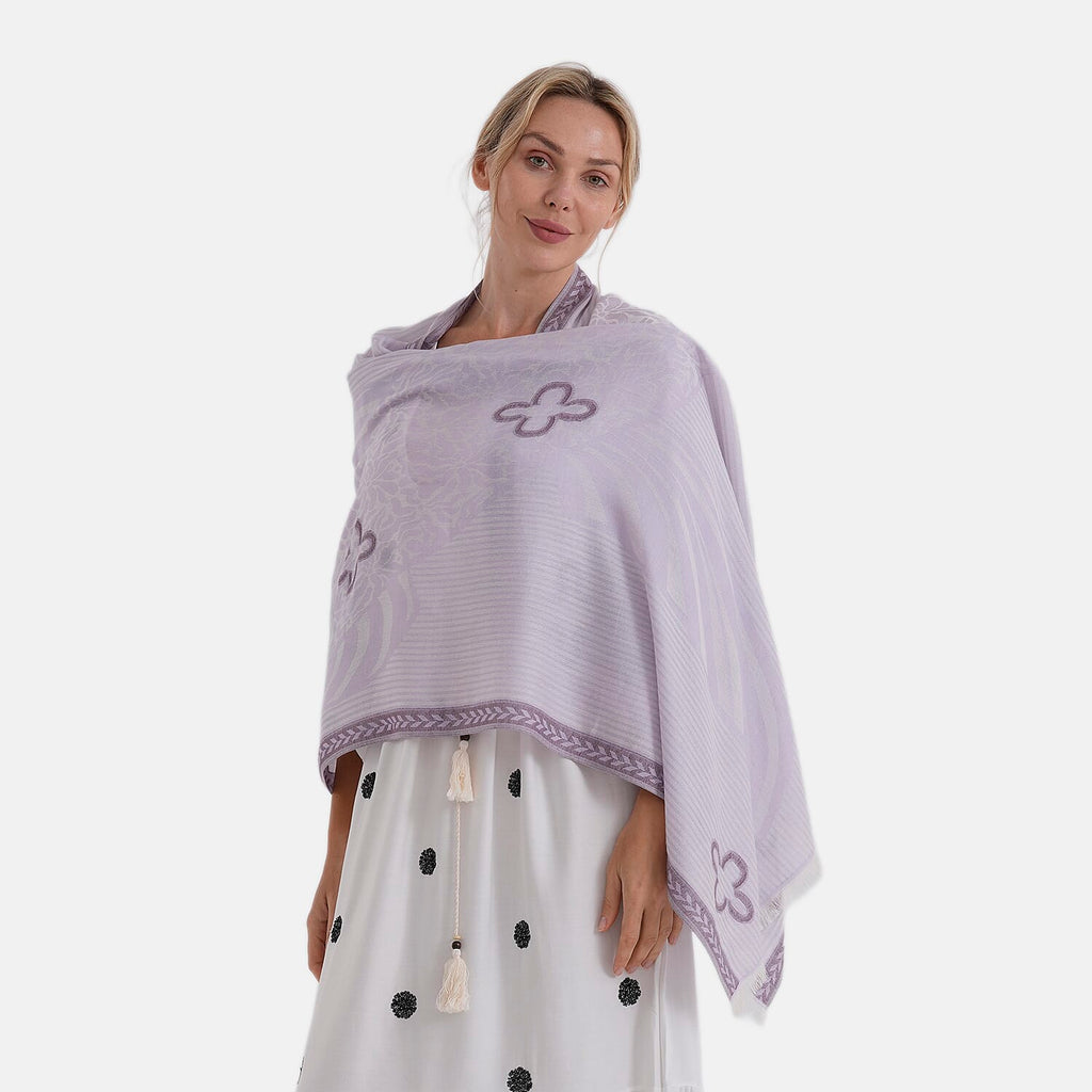 - Maisi Printed Cotton Lightweight Summer Scarf (190 x 70cm) - Beige