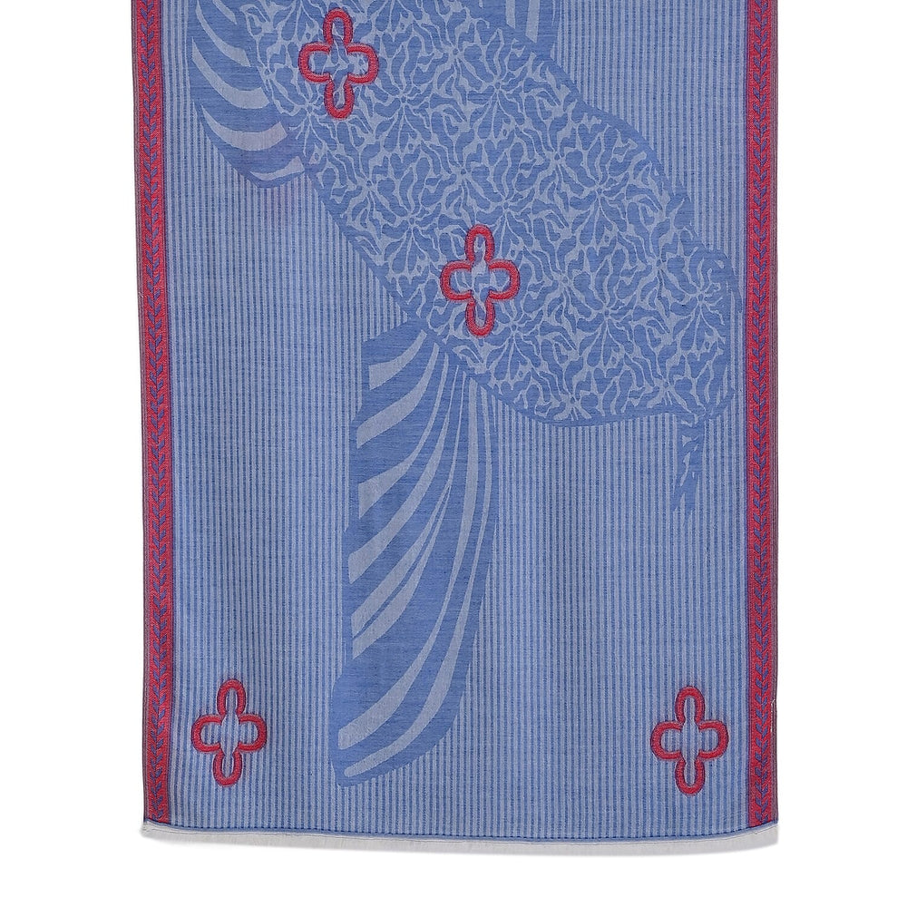 - Maisi Printed Cotton Lightweight Summer Scarf (190 x 70cm) - Blue