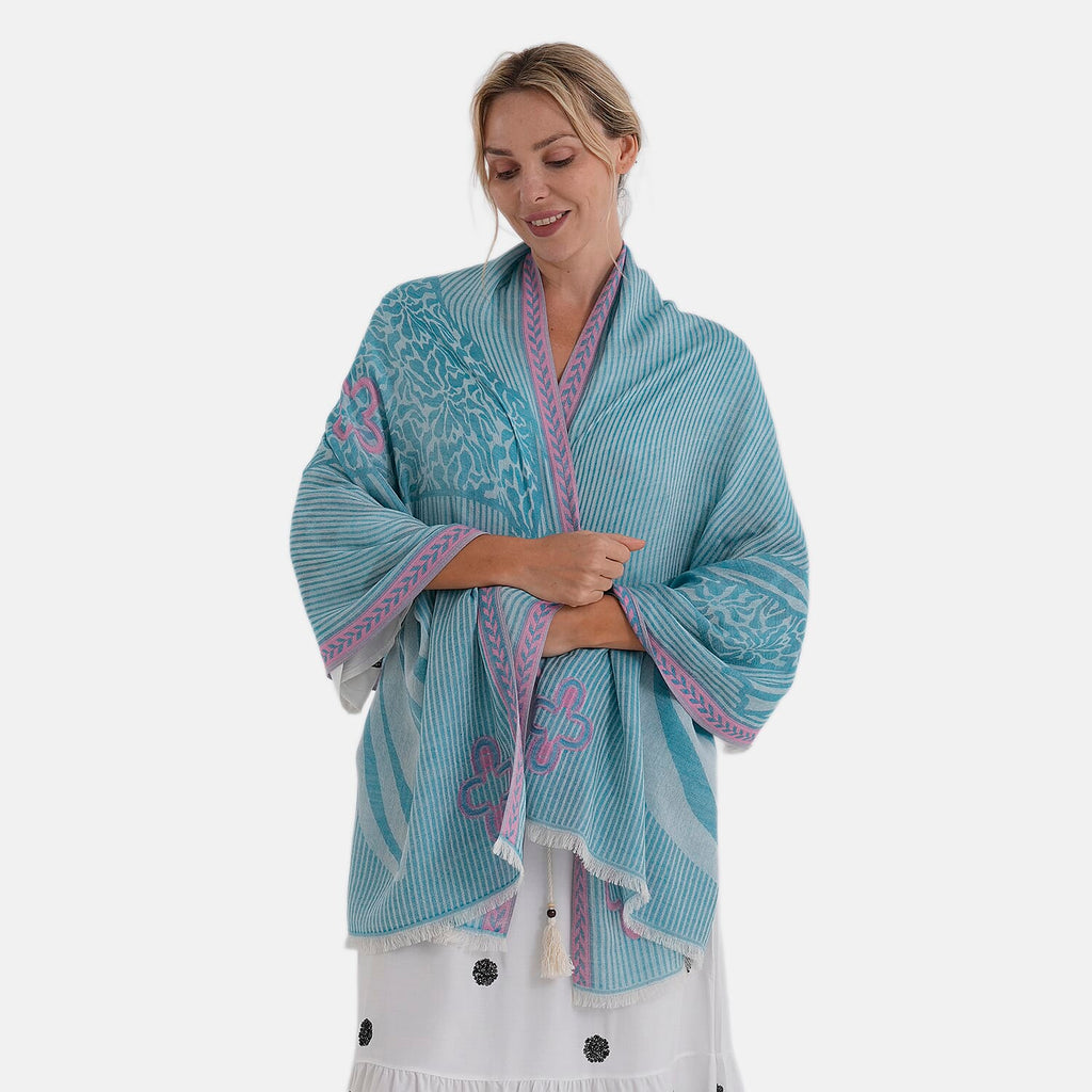 - Maisi Printed Cotton Lightweight Summer Scarf (190 x 70cm) - Green