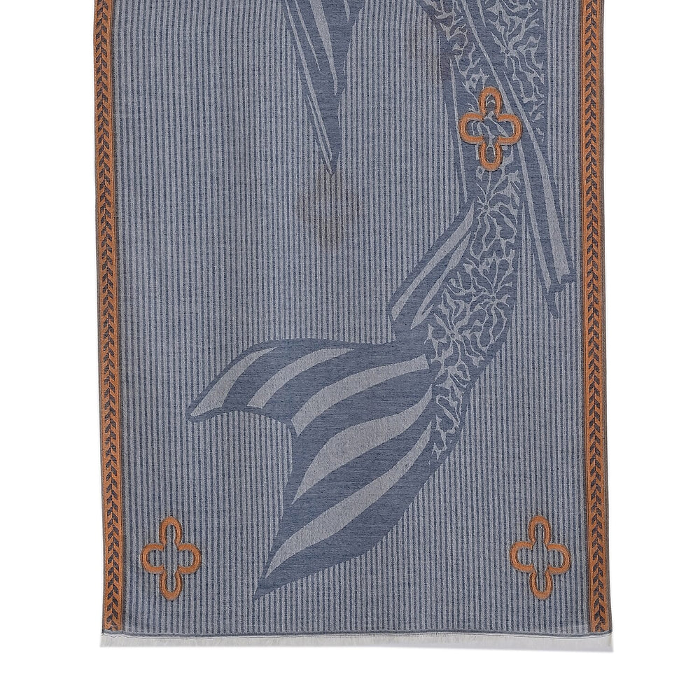 - Maisi Printed Cotton Lightweight Summer Scarf (190 x 70cm) - Grey