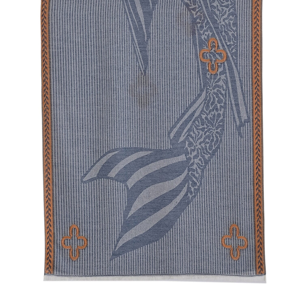 - Maisi Printed Cotton Lightweight Summer Scarf (190 x 70cm) - Grey