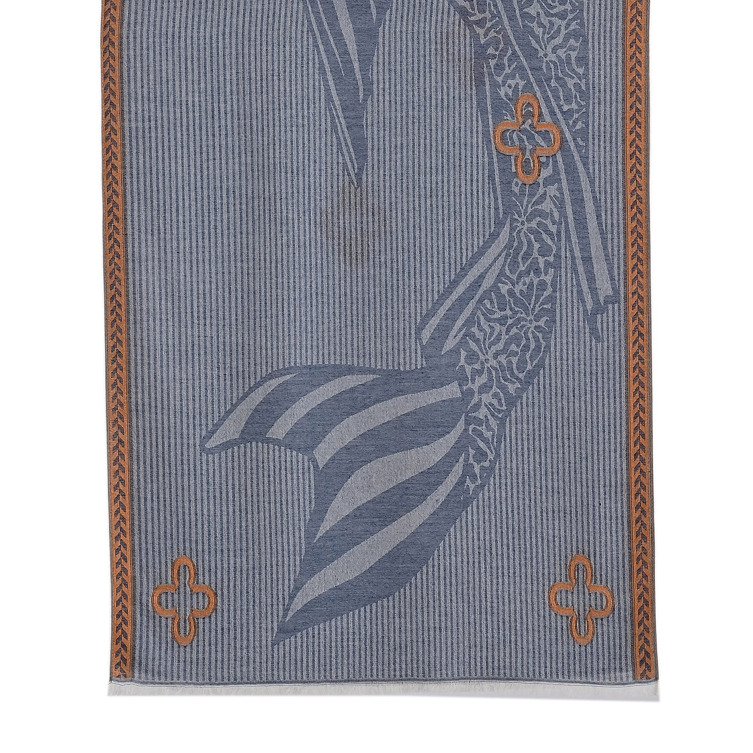 - Maisi Printed Cotton Lightweight Summer Scarf (190 x 70cm) - Grey