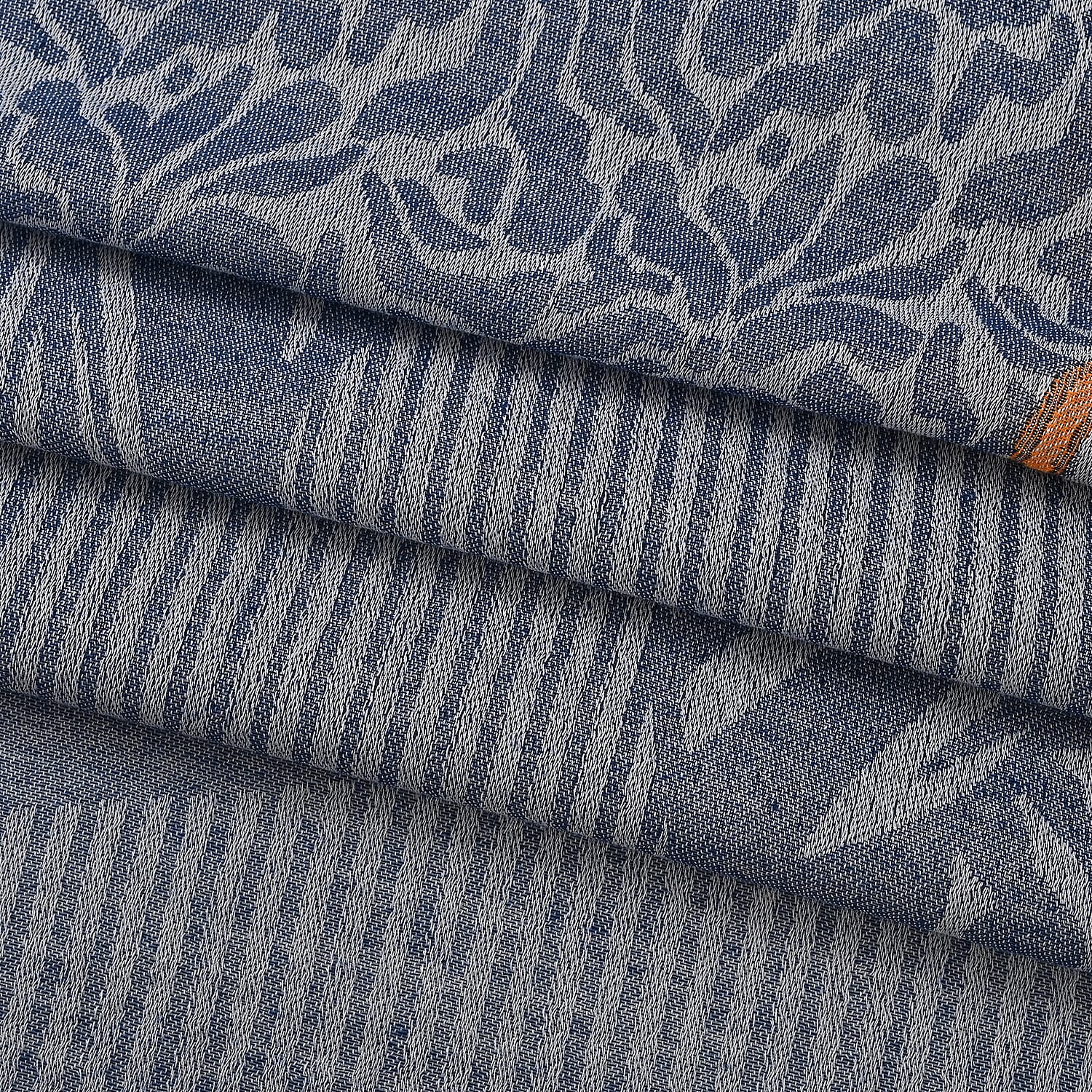 - Maisi Printed Cotton Lightweight Summer Scarf (190 x 70cm) - Grey