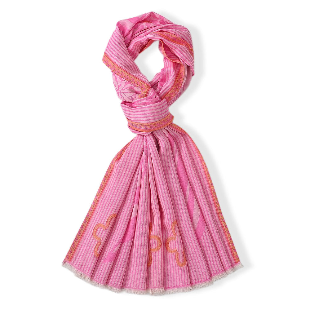 - Maisi Printed Cotton Lightweight Summer Scarf (190 x 70cm) - Rose Pink