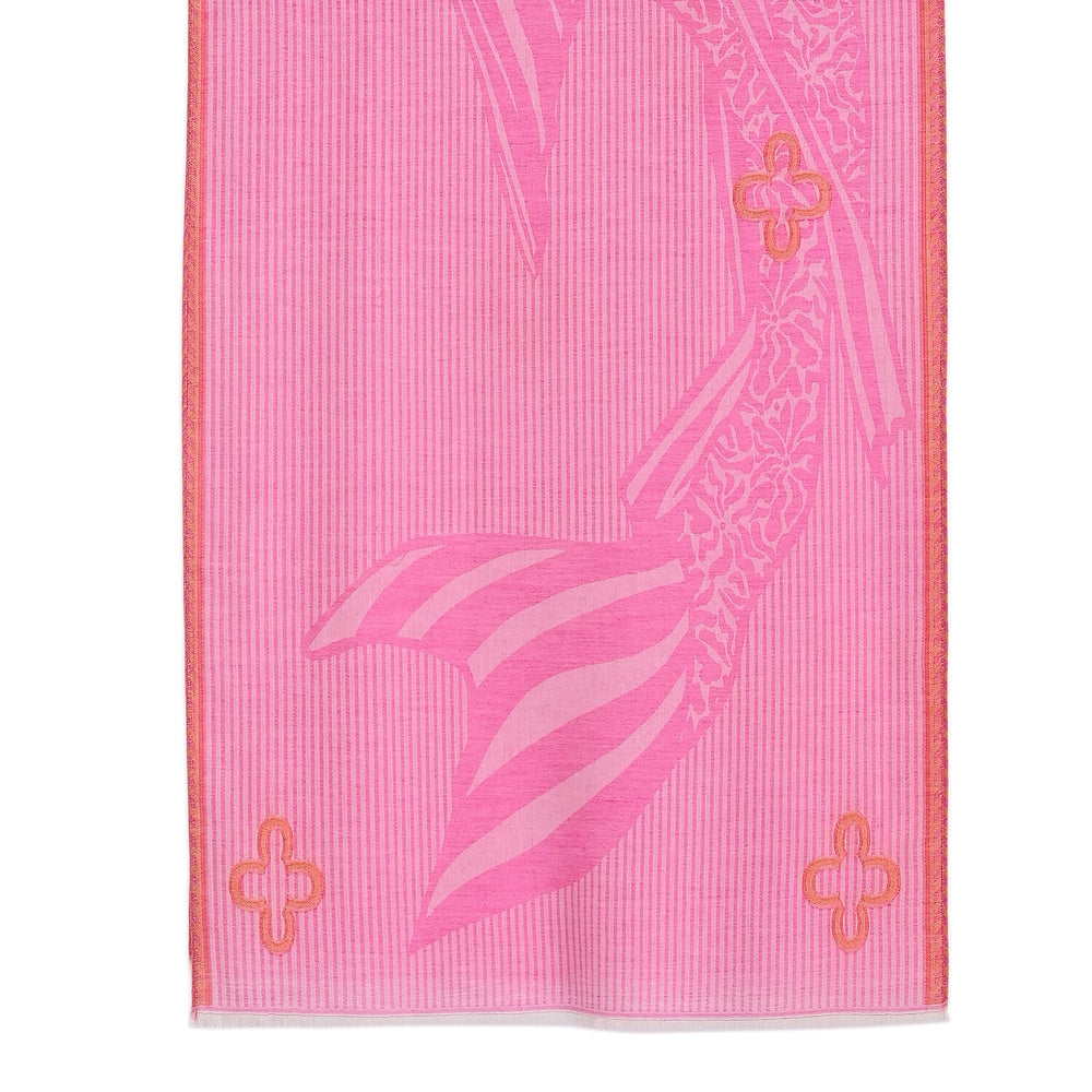 - Maisi Printed Cotton Lightweight Summer Scarf (190 x 70cm) - Rose Pink