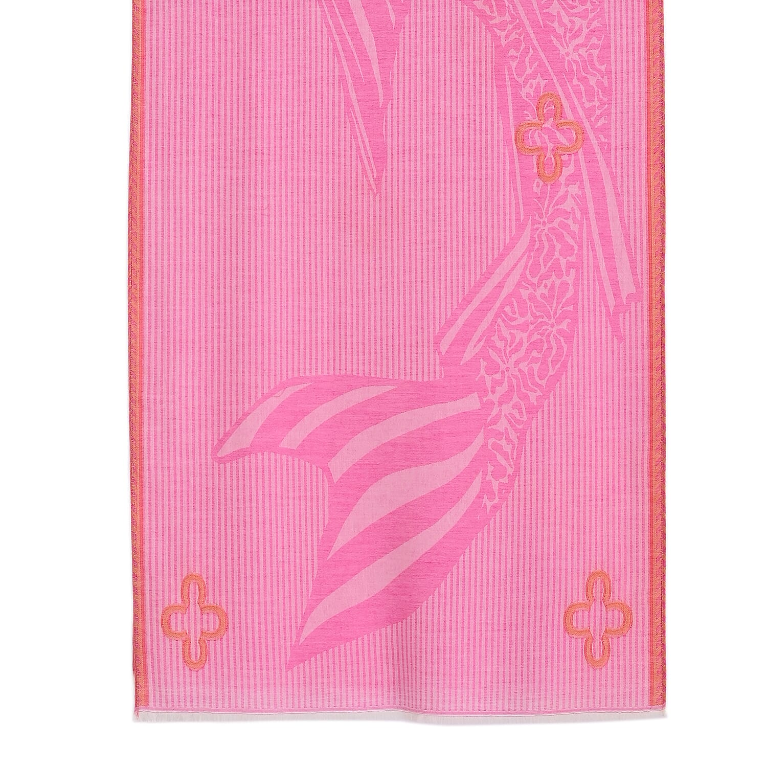 - Maisi Printed Cotton Lightweight Summer Scarf (190 x 70cm) - Rose Pink