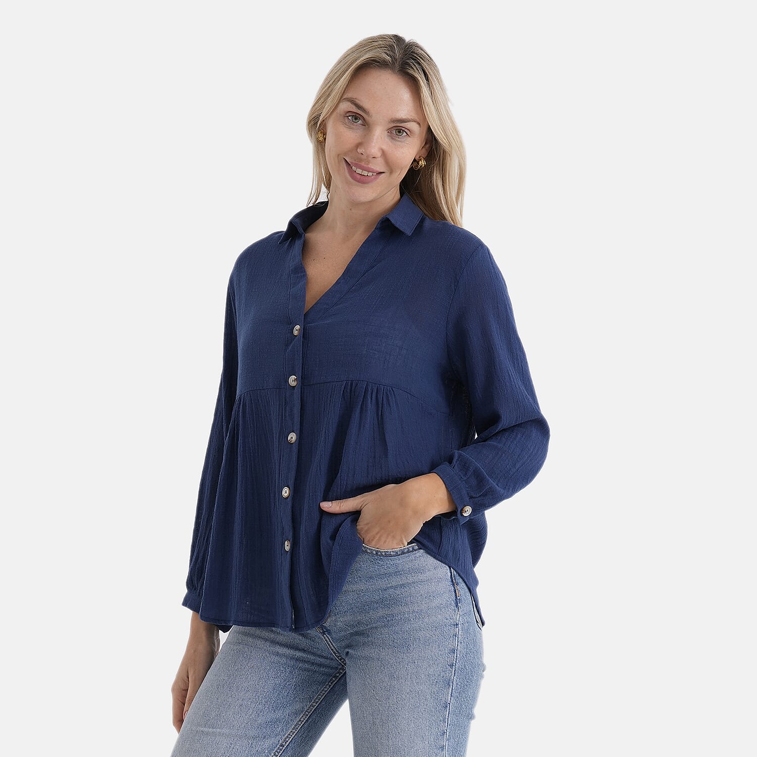 - Maisi Long Sleeve Relax Fit Shirt (Size S, Fit 8 To 10) - Black