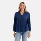 - Maisi Long Sleeve Relax Fit Shirt (Size XL, Fit 20 To 22) - Black