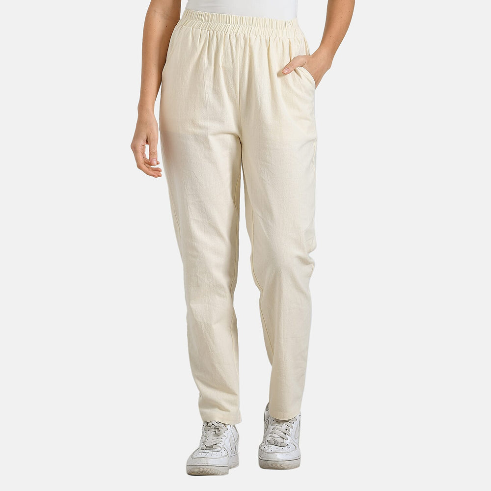 & Maisi Cotton Solid Jean and Pant-Trouser (Size 68x1 cm) - Beige & Beige