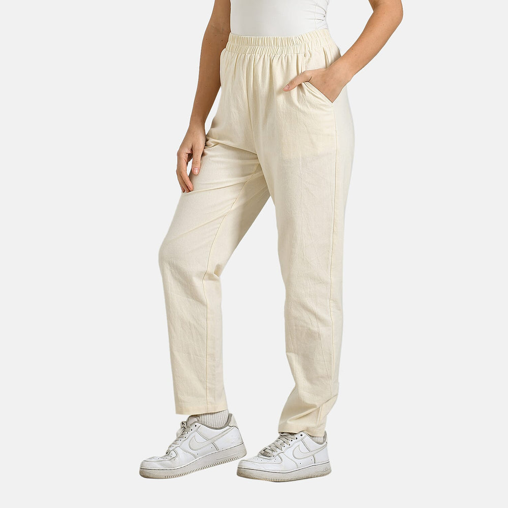 & Maisi Cotton Solid Jean and Pant-Trouser (Size 68x1 cm) - Beige & Beige