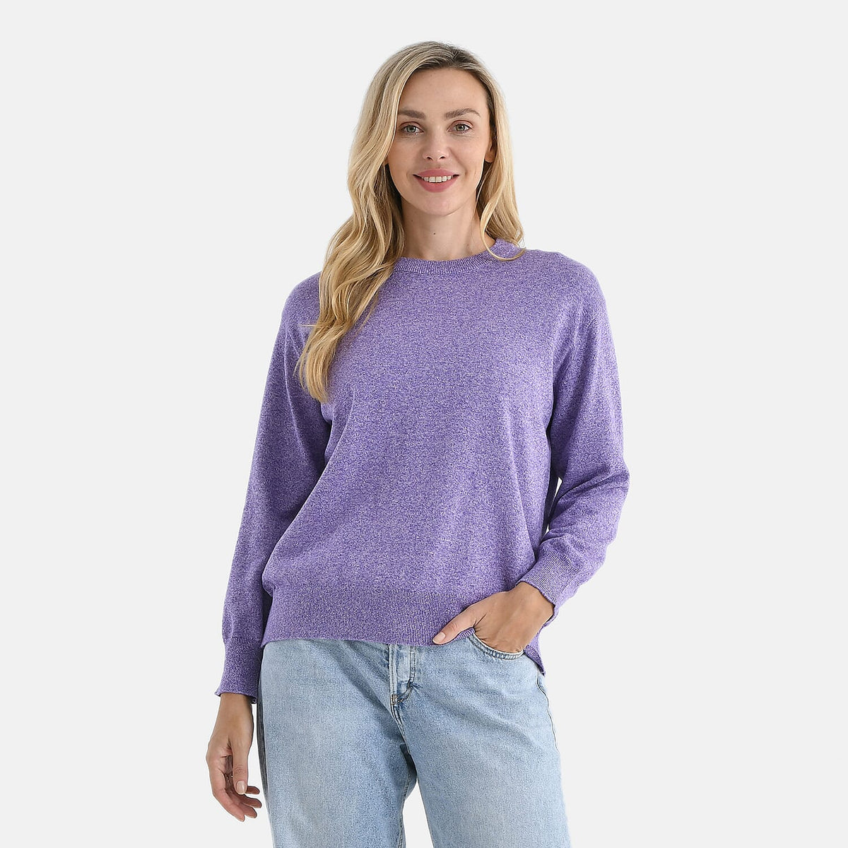- Maisi 100% Cotton Knitted Jumper (Size L) - Purple