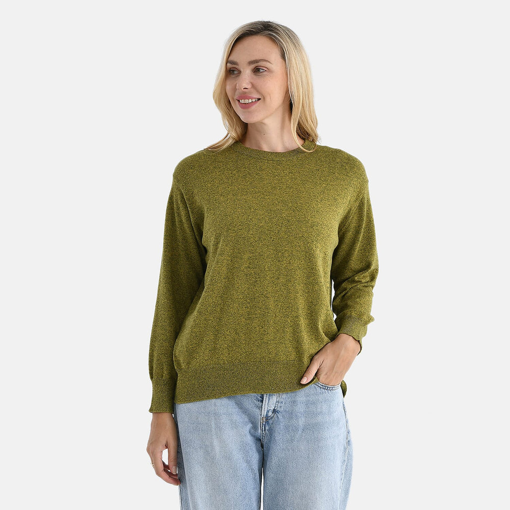 & maisi Women’s 100% Cotton Crew Neck Jumper with Long Sleeves