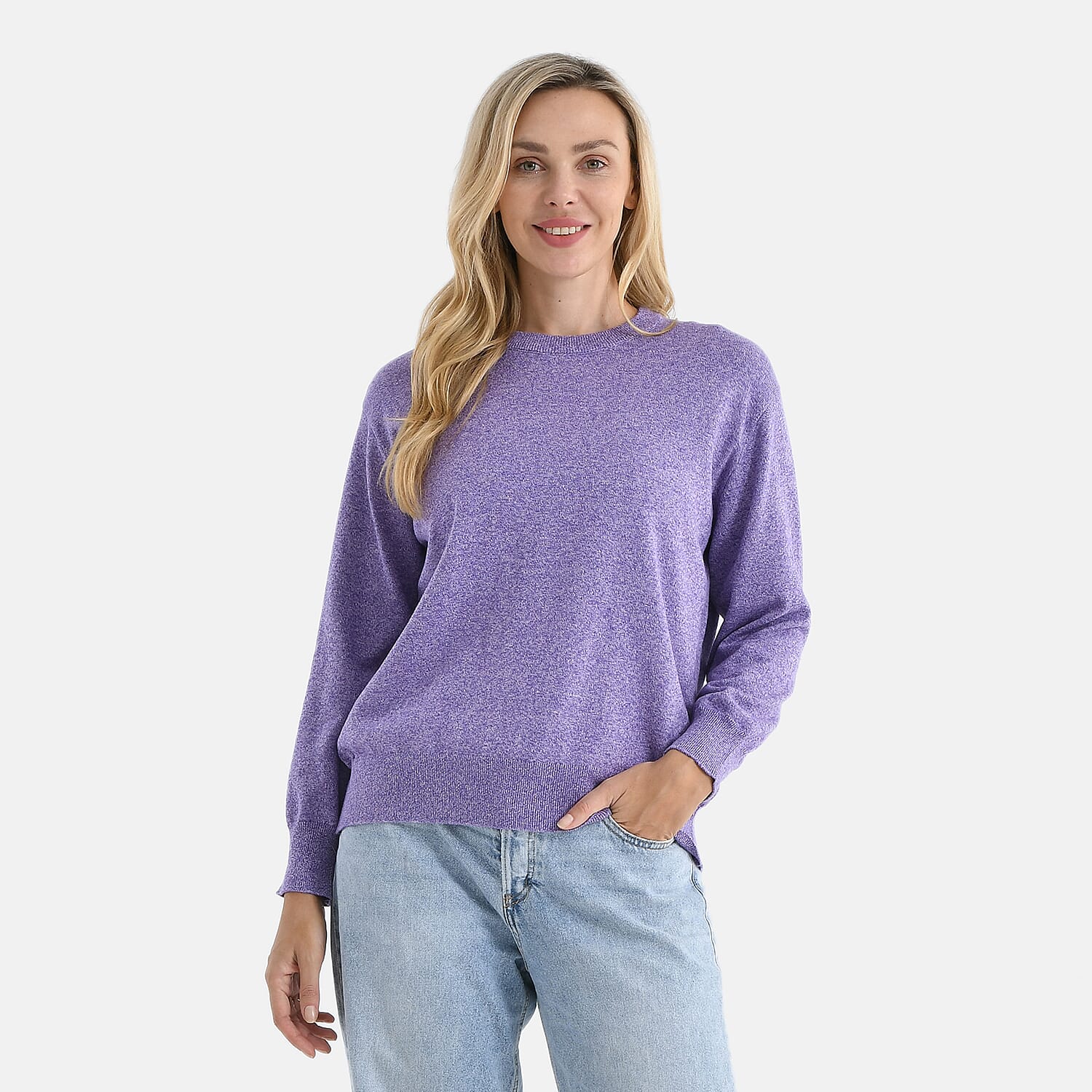 - Maisi 100% Cotton Knitted Jumper (Size M) - Purple