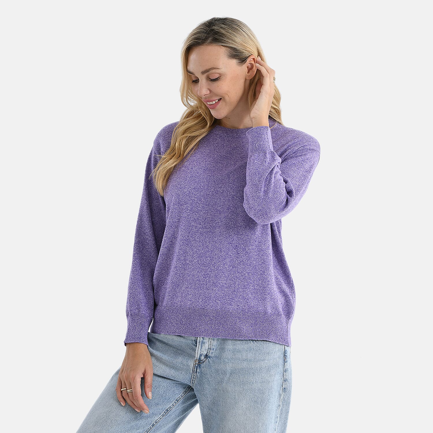 - Maisi 100% Cotton Knitted Jumper (Size M) - Purple