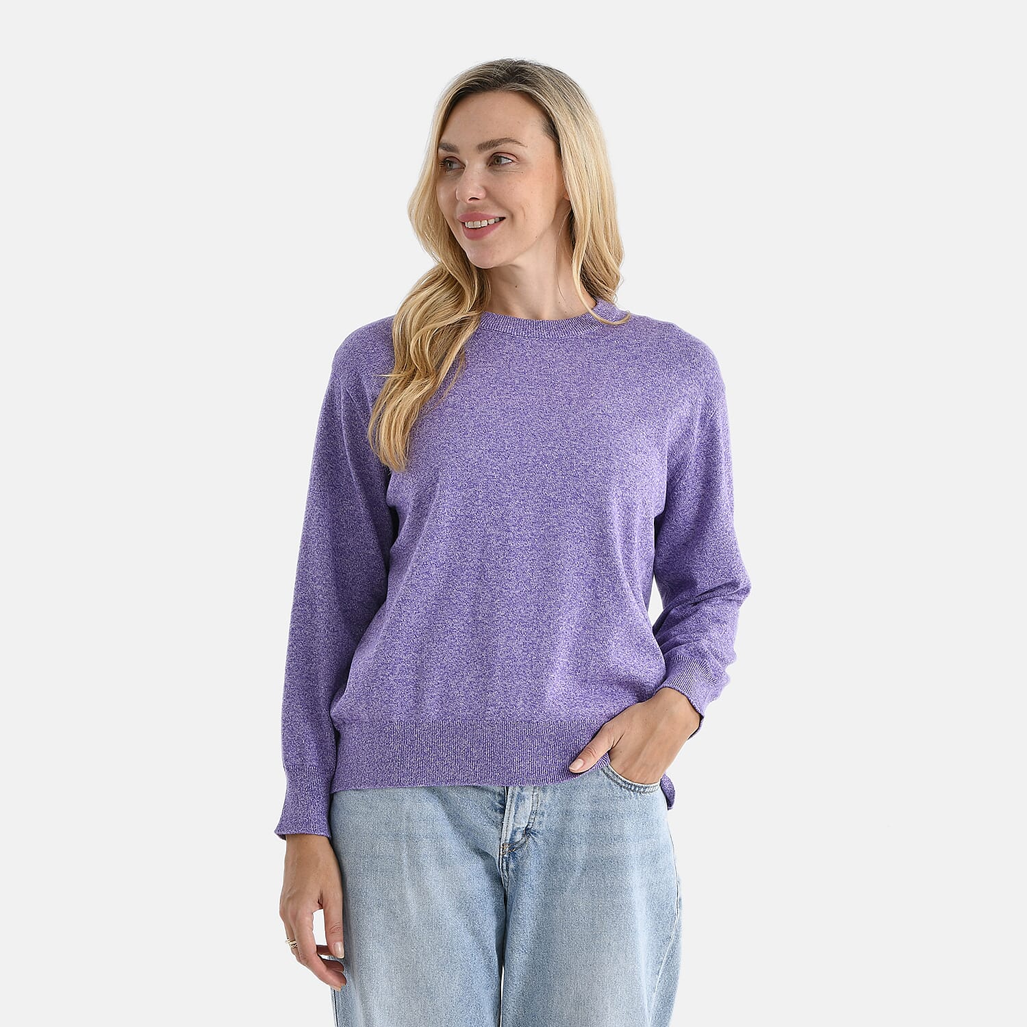 - Maisi 100% Cotton Knitted Jumper (Size M) - Purple