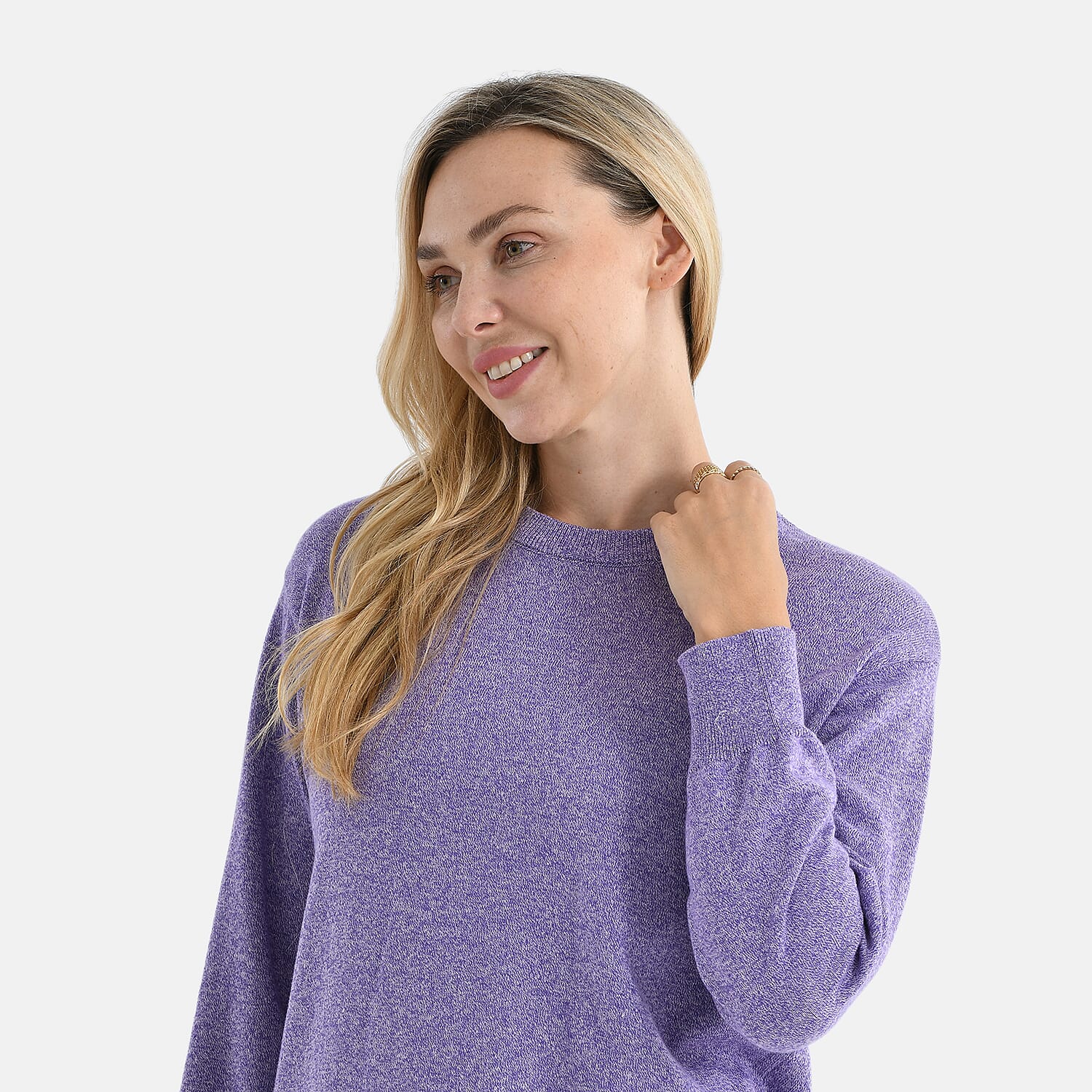 - Maisi 100% Cotton Knitted Jumper (Size M) - Purple